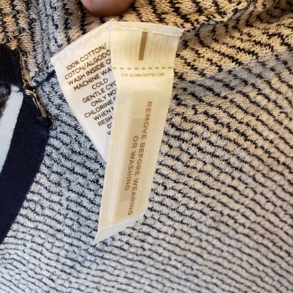 Lou & Grey Navy Gray Knit Open Front Cardigan - Picture 7 of 7